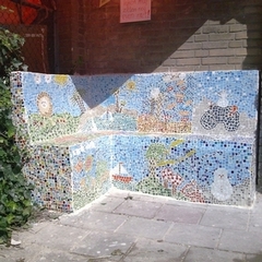 Mosaic bench for the Gabriël School in Putten, Holland