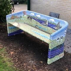 Bench with mosaics , Friesland